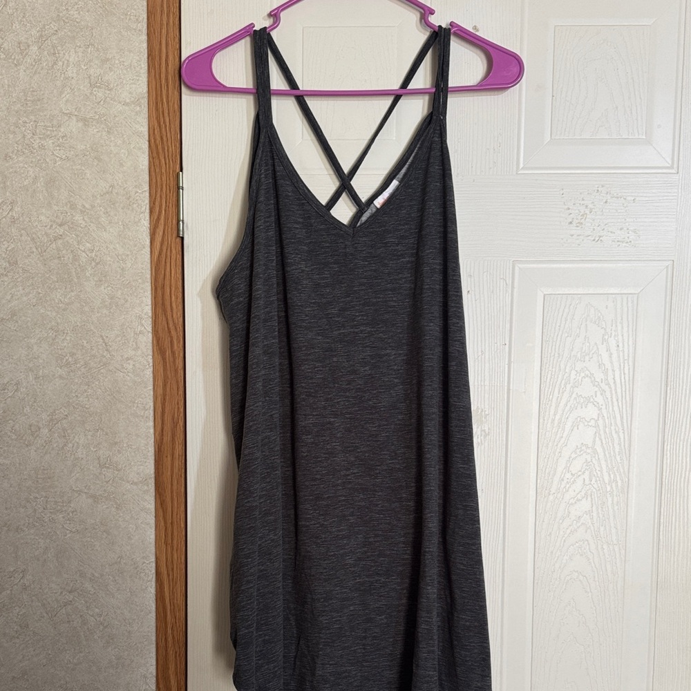 LuLaRoe Charcoal Gray Strappy Top